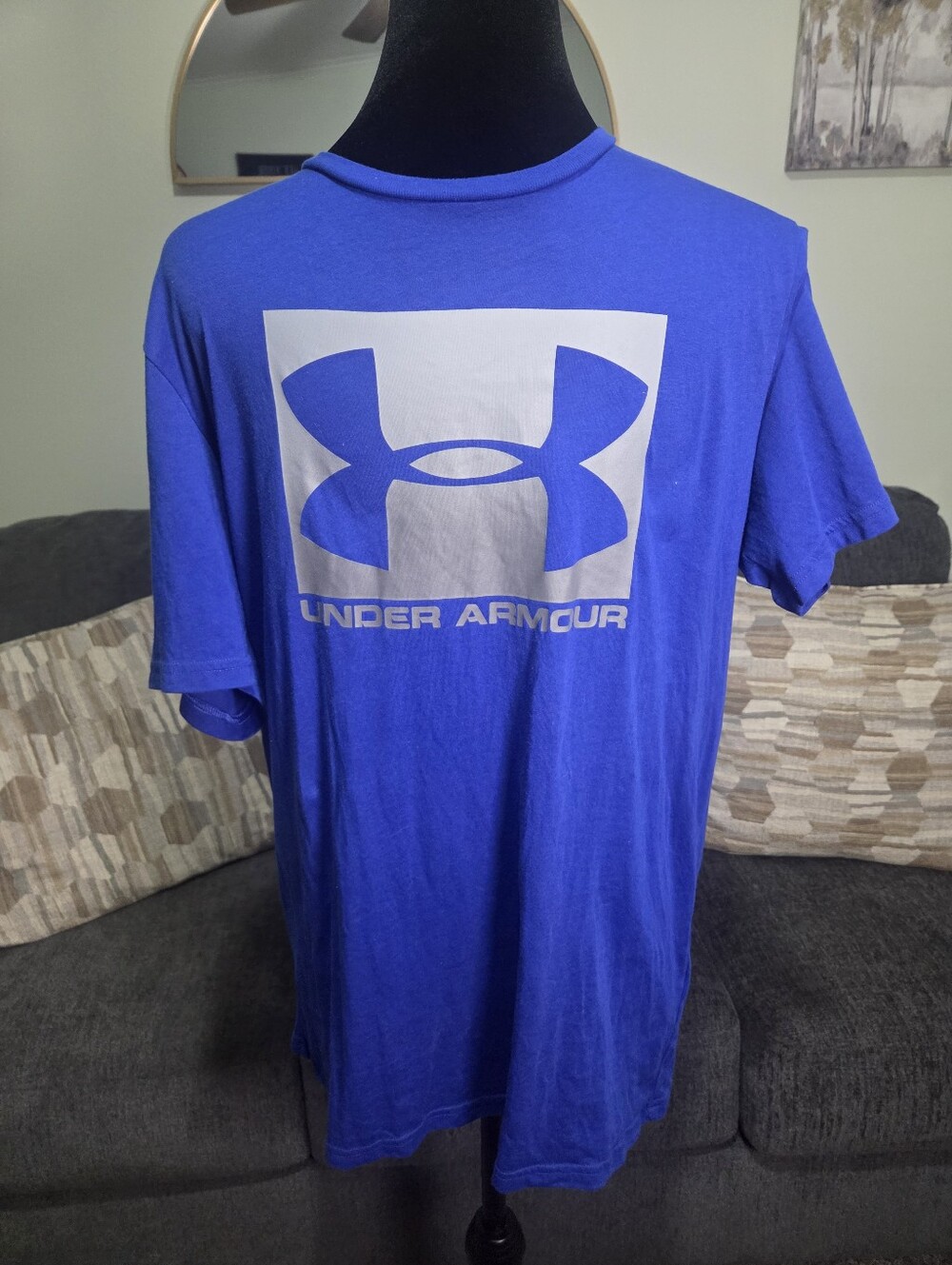 Under Armour Blue Short Sleeve Tee with White Logo